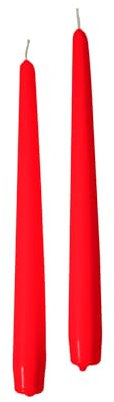 Cereria di Giorgio Risthò Candele Coniche per Candeliere, Cera, Rosso, 2.2 x 25 cm
