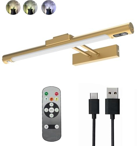 MIOBLUE Iluminación de imagen inalámbrica, iluminación de dardos, lámpara de pared con batería, lámpara de magnética interior, luces artificiales para pintar fotos retratos, lámpara de pared LED