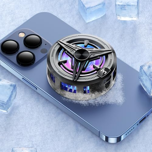XIANGBIN Magnetic Phone Cooler for Gaming Cooler Phone Fan Sticker Clip LED Display Low Decibel Mobile Radiator Compatible with iPhone 15/14/13/12/11/Android/Tablet/iPad