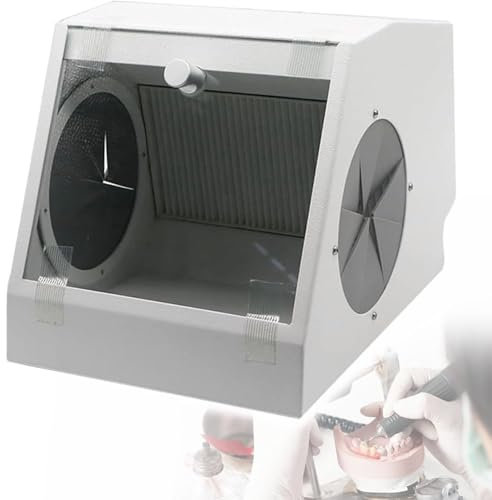 RayGenius Dental Lab Dust Box with 12 Groups of LED Light Sandblasting Dust Collector,Professional Dental Dust Collector with Filter Device,for Jewelry,Jade Carving.