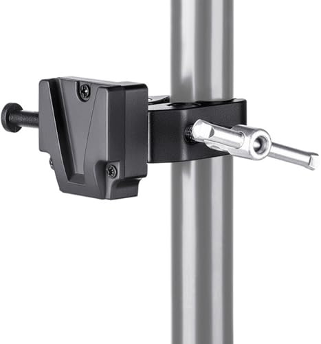 Plyisty V Mount Battery Plate with Clamp, Aluminum Alloy Adjustable Crab Clamp, for Mounting to Light Stand Tripod, 8.8lb Load