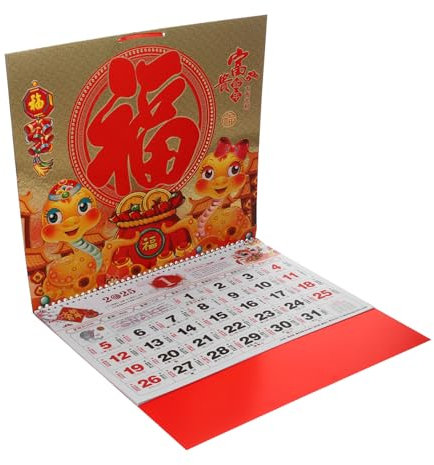 IMIKEYA Chinesischer Heu-neujahrskalender 2025 Dekorativer Hängekalender Für Den Täglichen Gebrauch Festival-couplet