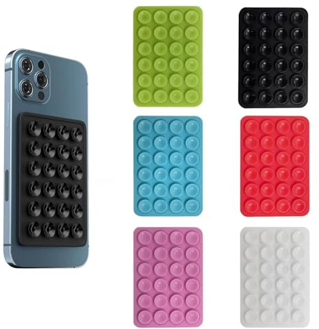 Fenglin-joy Ventose per Telefono, 6 Pezzi Silicone Ventosa Telefono supporto quadrato a ventosa Multifunzionale per Tutti i Modelli di Telefono