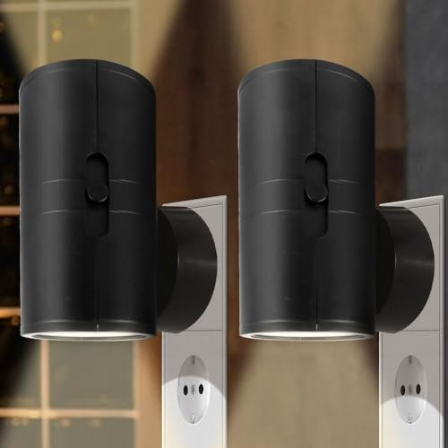 Lotvic Lot de 2 Veilleuse LED avec Détecteur de Mouvement pour Chambre, Cuisine, Couloir, Escalier, Salon - Prise Electrique, Blanc Chaud, Plug and Play