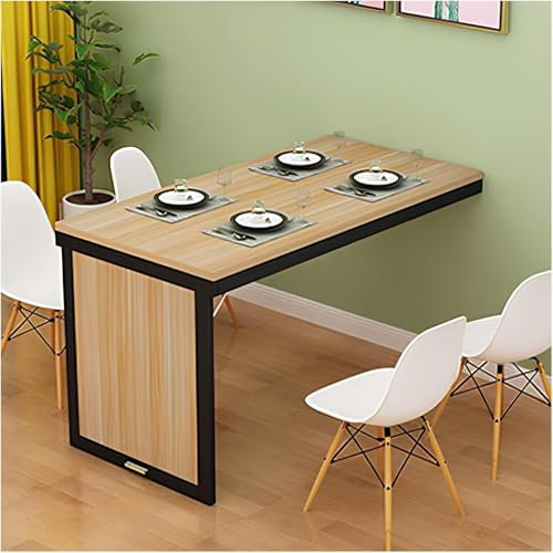 Faltbarer schwebender Schreibtisch zur Wandmontage, mit Klapptisch, platzsparender Holz-Murphy-Schreibtisch für Laptop und Farben (Walnussholz, 90 x 50 cm)