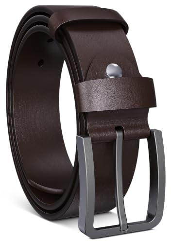 Justay Comf Ceinture pour Homme en Cuir de Vachette Costume en Jean, Cuir Véritable,Cadeau pour Homme