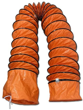 16FT PVC Flexible Duct Hose 10 Inch Duct Hosing with Adjustable Rope for Utility Blower Exhaust Fan Ducting Hose Folding exhaust duct Easy Storage【10 In*16Ft】
