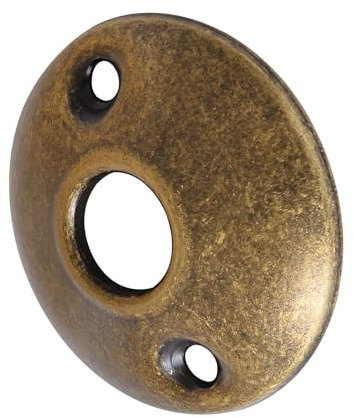 2 Pack Round Vintage Door Knob Rosettes Plates, Antique Bronze | Old Style Door Knob Escutcheon BackPlate Replacement for Older Home Door Knobs, Mortise Lock, Antique Rim Lock