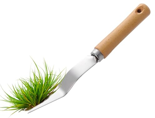 Amesor Herramienta Eliminadora de Hierba, Desbrozadora de Jardín, Manual de Jardinería en Acero Inoxidable para Parterres Caminos y Huertos