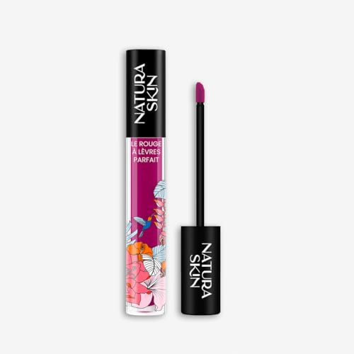 Natura Skin - Rouge à Lèvres Mat Liquide Longue Tenue - Sans Transfert - Encre à Lèvre, Makeup Vegan - Maquillage Femme - 8 ML - (Fuchsia Floral)