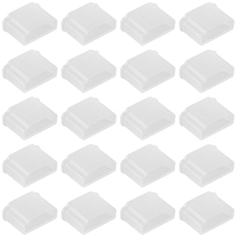 Durlo 20 pezzi di coperture antipolvere trasparenti bianche 2 in 1 - per HDMI e USB-A, con impugnatura facile da rimuovere