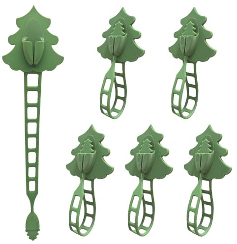 MiOYOOW Confezione Ganci per Ghirlande Natalizie, 6 Pezzi Ganci per Albero di Natale Riutilizzabili, Gancetti in Silicone per Calze Natalizie, per Mensole, Porte, Caminetti, Scale, Decorazioni