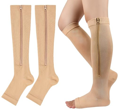 Naapesi Calzini a Compressione, Calzini a Compressione Gambaletti Calze Punta per Gravidanza Vena Varicosa Edema Caviglie Gonfie