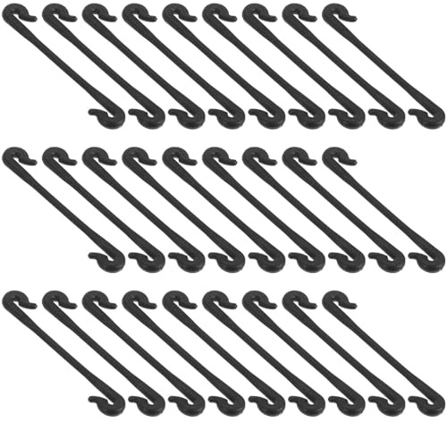 FOMIYES 100 Pièces Attaches Réglables en Plastique Noir, Robustes et Pratiques, Forme Plate pour Support de Vigne et Arbres Fruitiers, pour Jardin