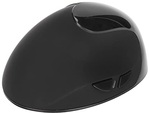 Aramox Ratón Vertical para Zurdos, Ratón Ergonómico Recargable ABS con 800 1200 1600 dpi, USB Plug and Play para Usuarios Zurdos en PC, Portátil, Oficina en Casa (Black)
