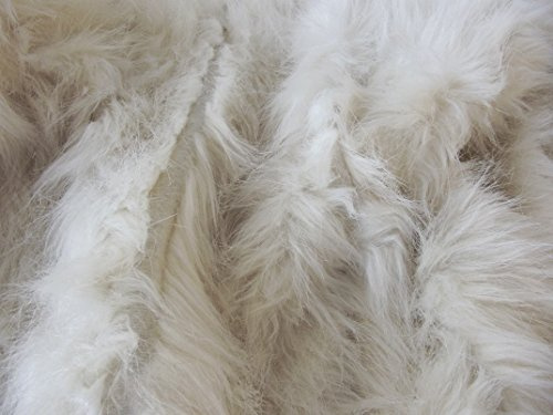 SUPER LUXUS Kunstfell Stoff Material - Hi-Lo vertikal langhaarige creme - 1Mtr 150cm x 100cm
