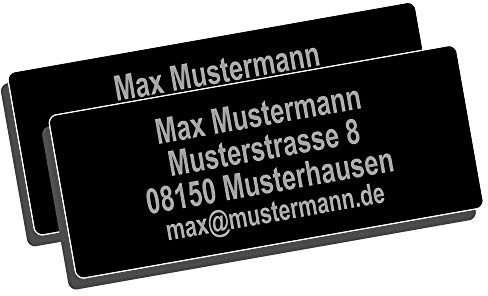 Gravierwerkstatt-Salomon 2X Micro DrohnenKennzeichen 25x10mm Drohnen Plakette mit hochwertiger Lasergravur und Klebestreifen (25x10)
