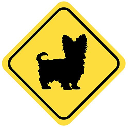 Samunshi® Yorkshire Terrier Warnschild Warndreieck Aufkleber Achtung Vorsicht Hund - 20x20cm mehrfarbig