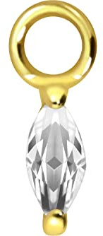 PIERCINGLINE Chirurgenstahl Anhänger für Clicker Piercing-Ringe & Kreolen | KRISTALLTROPFEN | Piercing Ohr Helix | Farbauswahl