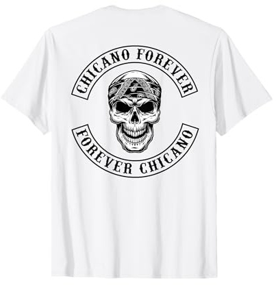 Chicano Skull mit Bandana Biker Style Rocker Lowrider T-Shirt