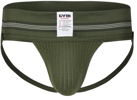 Gym, Sospensorio Classico a Fascia Larga da Uomo da 7,6 cm, Esercito, Small