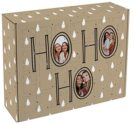 Herz & Heim® DIY Adventskalender/HO HO HO mit 3 Fotos/Weihnachtskalender selbst gestalten
