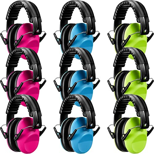 Yunsailing 9 Pack Kids Ear Protection Earmuffs Adjustable Hearing Soft Noise Earmuffs 27db Baby Ear Sensory Protection Headphones for Autism Toddler Children