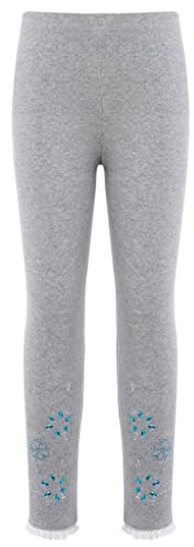 Zaldita Mädchen Stretch Leggings Hose Tanzhose mit StrassBalletthose Strumpfhose Feinstrumpfhose Sport Aerobic Yoga Pilate Dancewear Grau 116-122