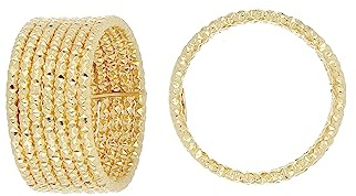 DelPi, Bague à sept rangées diamantées en or jaune 18 carats et argent sterling 925