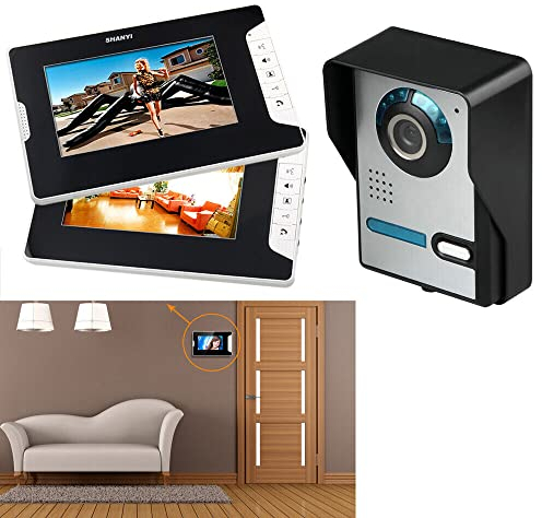 Video Türklingel mit 2 Monitor 7 2 YUNRUX FAMILIENHAUS Video TÜRSPRECHANLAGE MIT Kamera Video Doorbell KLINGEL mit Gegensprechanlage TÜRKLINGEL Türglocke mit Monitor