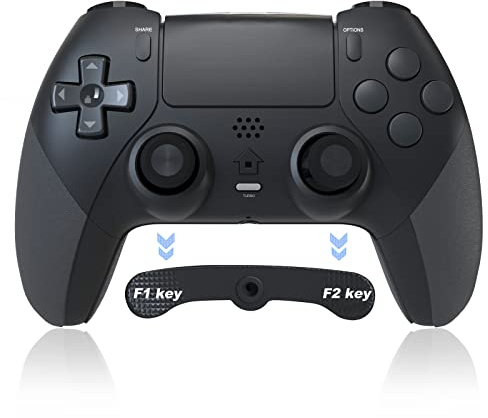 LuckyMoon Wireless Controller for PS4, Gamepad Joystick Controller Compatible with PS4/Pro/Slim with Dual Vibration/6-Axis Gyro Sensor/Turbo/Programmable Buttons(Black)