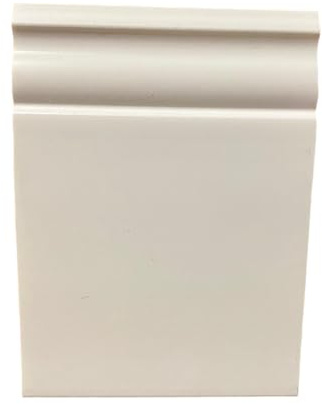 Asta 2 metri lineari Battiscopa Ducale in Polimeri 10x140x2000 mm BIANCO - Zoccolo da cucina resistente agli urti (2 Pezzi da 1000x10x140 mm)