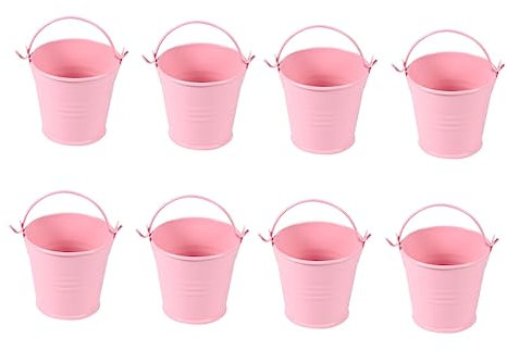 BESPORTBLE 8 Stück 8 Stück Blumentopf schreibtischdeko Blumentöpfe Ostereimer kleine Osterkörbchen Dekorationen Vase Blecheimer aus Metall Pflanzkörbe tragbar Metallfass Mini-Eimer Mülleimer