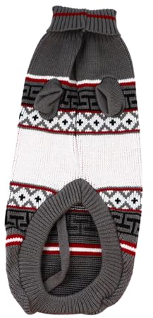 BELLIFFY Weihnachts Welpenpullover Hundepullover Haubenstrick Pullover Warmes Ahornblattmuster Haustierkleidung Für Winter Hunde Katzen