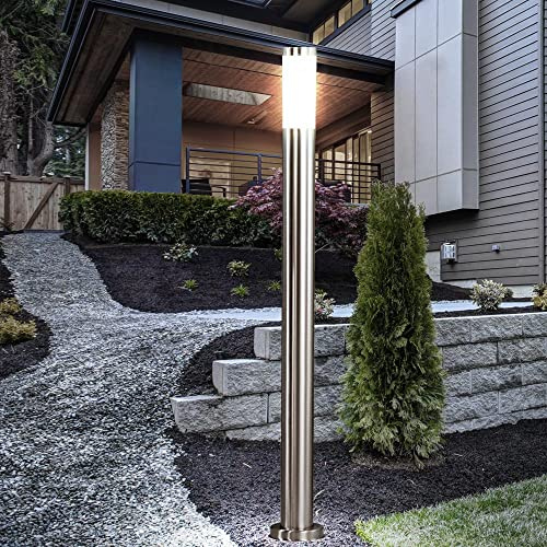 LED Außen Stehlampe Standleuchte Garten Beleuchtung EDELSTAHL Hof Wegleuchte Veranda Terrasse