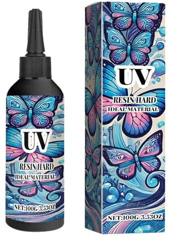 UV Resin Hard Glue - UV Epoxy Resin Clear Hard,100g Crystal Drip For Dried Flowers, High Gloss Curing Glue for Jewelry Crafts, Art Craft Christmas Ornaments