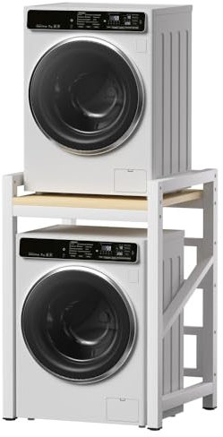 WPPTNSFY Scaffale per Incolonnamento Lavatrice e Asciugatrice, Salvaspazio Supporto Lavatrice Asciugatrice, unità di Stoccaggio della Lavatrice, Regolabile in Altezza, capacità di Carico 300KG