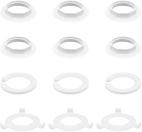 12 Pack Lampenschirm Reduzierring Schraubring E14,Reduzierring E14 bis E27 | 6 Stk Lampenschirm Schraubring 29mm＋6 Stk Reduzierring E14 bis E27 für Tischlampen, Deckenleuchten