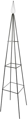 Windhager Obelisk quadratisch, pulverbeschichtetes Stahlgerüst 40 x 40 x 200 cm, Grün, Rankgitter, Pflanzenstütze, Kletterhilfe für Pflanzen, Rankgerüst, Rankhilfe, Rankkäfig, wetterfest