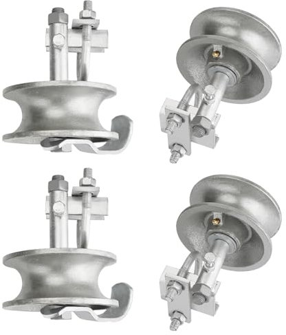 Sliding Gate Rollers, 5 Rear Pipe Track Wheels for Chain Link Sliding Gates, 1 7/8 Round Post, 1 7/8 or 1 5/8 for Chain Link Fence Gate Frame, Single U - Pack of 4