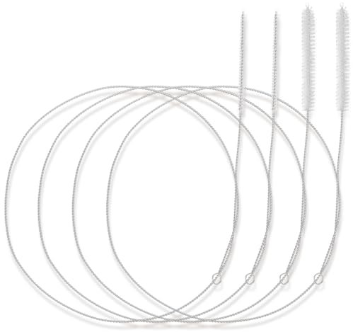 4 limpiadores de tubo largo con punta de cerdas de 40 pulgadas, cepillo de limpieza extralargo, cepillos de tubo de alimentación para paja, cepillo de cabeza de cerdas de nailon suave para manguera de