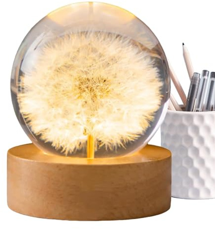 Générique Lampada a di – luminosa a LED a forma di in vetro, luce notturna da ufficio | decorative creative con luce ambientale soffusa per biblioteca, bordo di fe