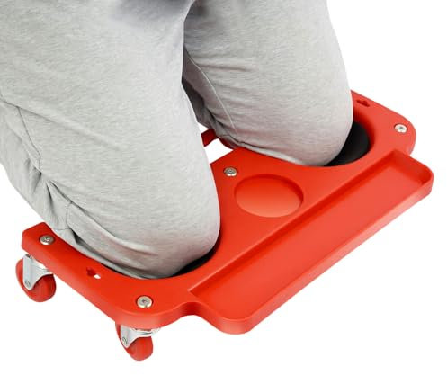 PurpleMinder Kniebrett mit Rollen Werkstatt Knierollbrett: Rolling Knee Pads, 5 Roller, 100 kg