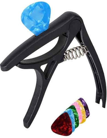 Capotasto per chitarra – Capotasto a grilletto a cambio rapido per chitarre a 6 corde – Accessorio professionale per chitarra, elettrica e classica – Facile utilizzo con una sola ma
