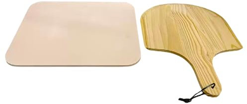 Pizza Grill Stone - Pizza Paddle, Slab de four | Potante en croûte, dalle de pain artisanale, carreaux de barbecue en plein air, plat de cuisson rectangulaire, pierre à cuire résistante à la chaleur