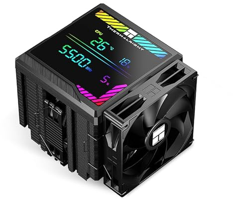 THERMALRIGHT Peerless Assassin 140 Ventilador de CPU de aire negro digital, pantalla digital cubierta, 6 tubos de calor enfriamiento de CPU de computadora, para AM4/AM5, Intel LGA1700/1851/1150/2011