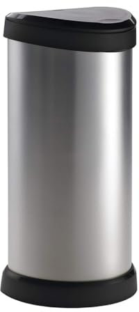 CURVER Deco Touch Bin (40L) (Black/Silver)