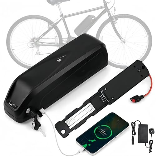 Xiseny Hailong Batterie Lithium de vélo électrique 36/48V, 13Ah 15Ah 18Ah 20Ah, Moteurs 250–1500W, connecteur 4 Broches, Compatible Mifa/Prophete/Tianneng & Kits Moteur Central/arrière. (48V13Ah)