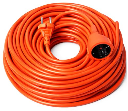 Prolunga Elettrica Avvolgibile, 40 Metri, Cavo 2x1,0 mm², Grado di Protezione IP44, 1 Presa, per Casa, Giardino, Officina, Garage