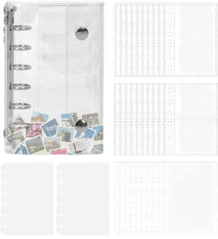 Självhäftande arkivpärm – genomskinliga fickor för albumsamling | dubbellåst klistermärkesförvaring | för planerare, scrapbooking, kortvisning